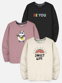 HELLCAT Boys Typography 3 Printed Applique T-shirt