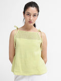RAREISM Self Design Shoulder Straps Cotton Top
