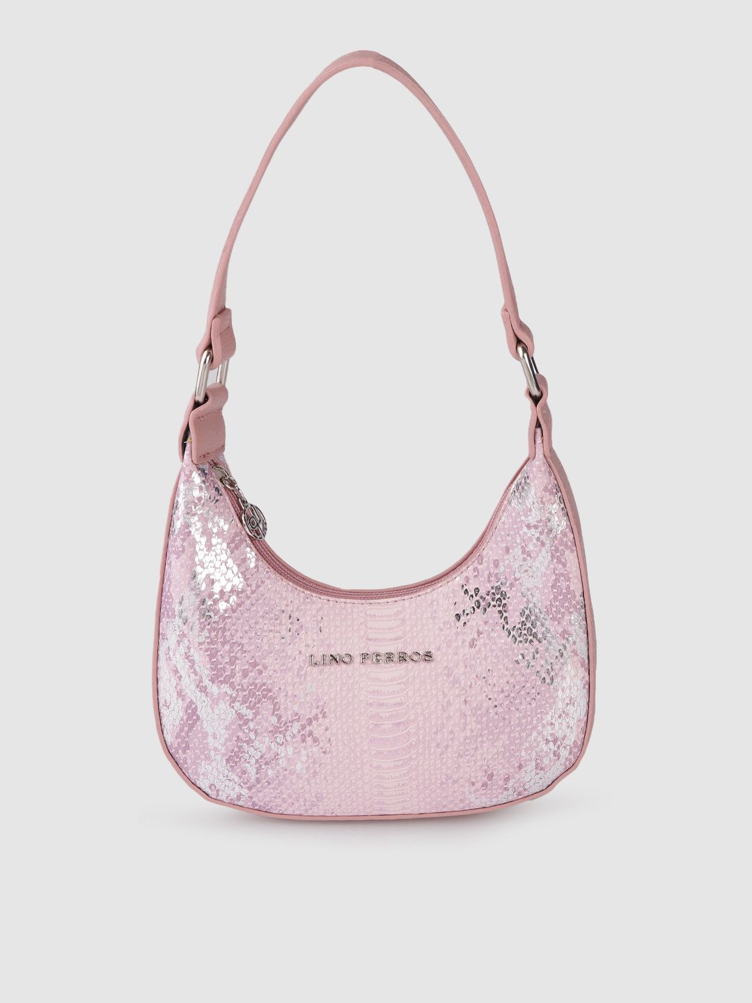 Lino Perros Women Pink Animal Printed PU Structured Shoulder Bag
