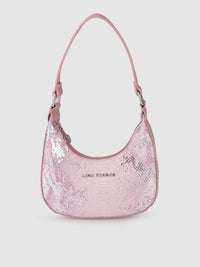 Lino Perros Women Pink Animal Printed PU Structured Shoulder Bag