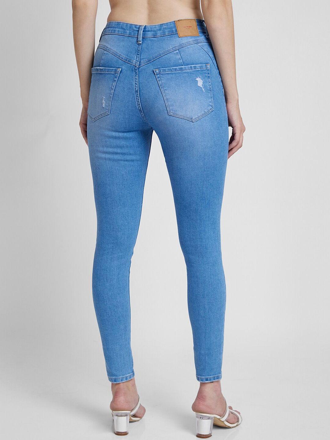 SPYKAR Women Super Skinny Fit Mild Distressed Stretchable Jeans