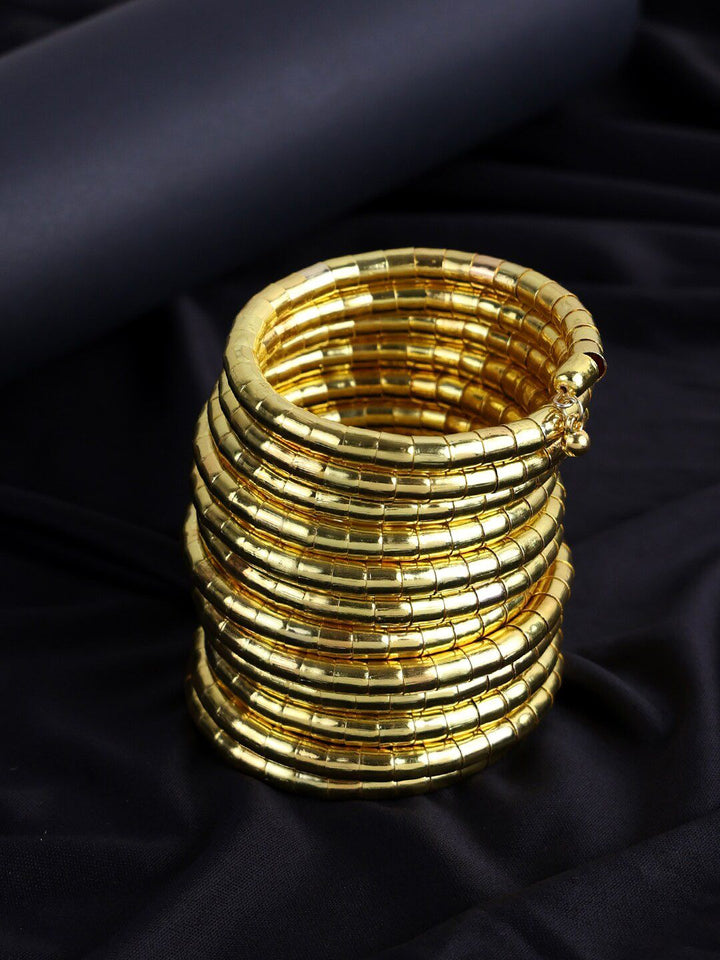 PANASH Gold-Plated Spiral Bracelet Bangles