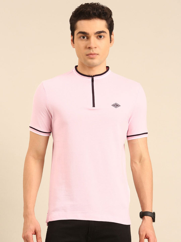 Being Human Mock Collar Pure Cotton T-shirt