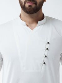 SOJANYA Men Off-White Solid Straight Kurta