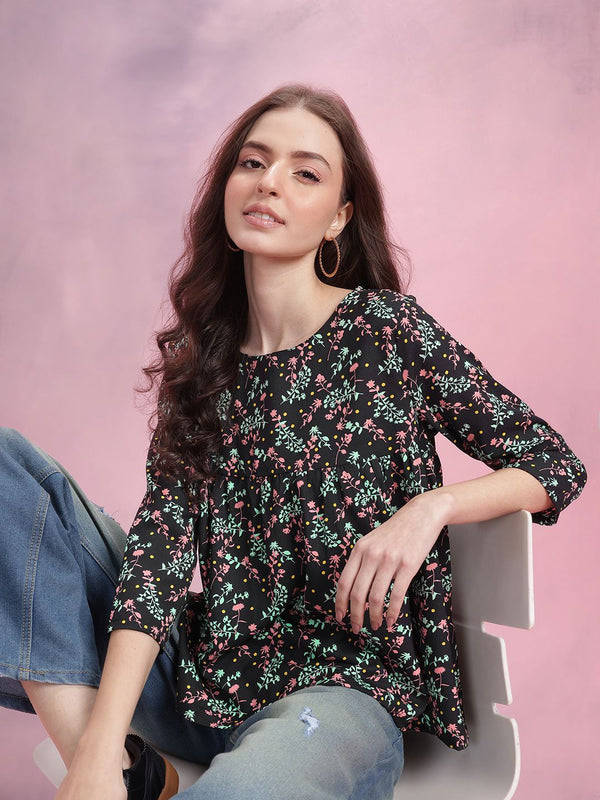 DressBerry Floral Print Empire Top