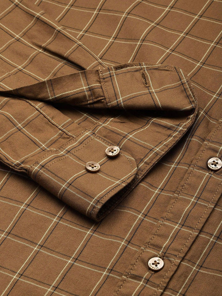 Raymond Pure Cotton Slim Fit Checked Casual Shirt