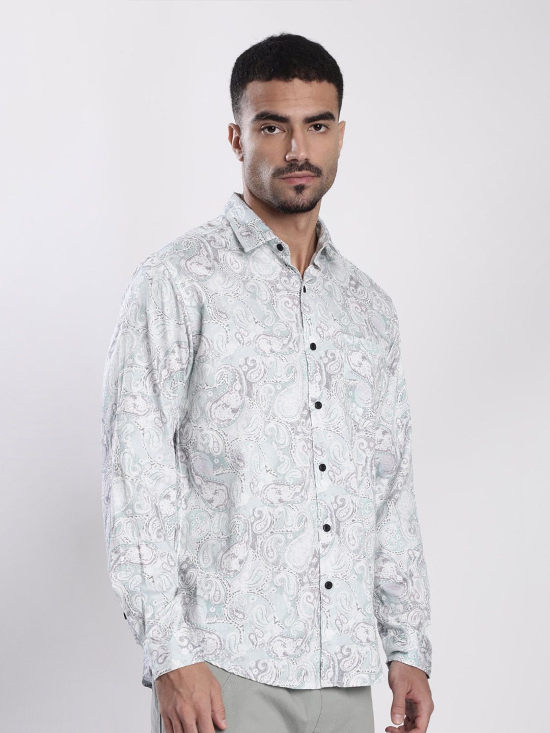 Bene Kleed Ethnic Motifs Printed Spread Collar Cotton Casual Shirt