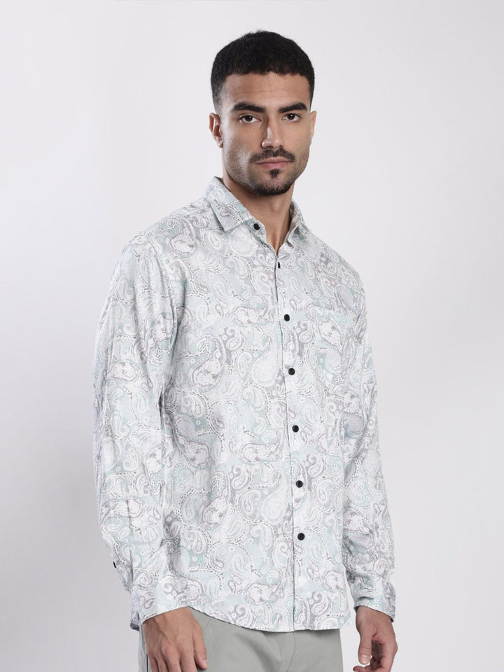 Bene Kleed Ethnic Motifs Printed Spread Collar Cotton Casual Shirt