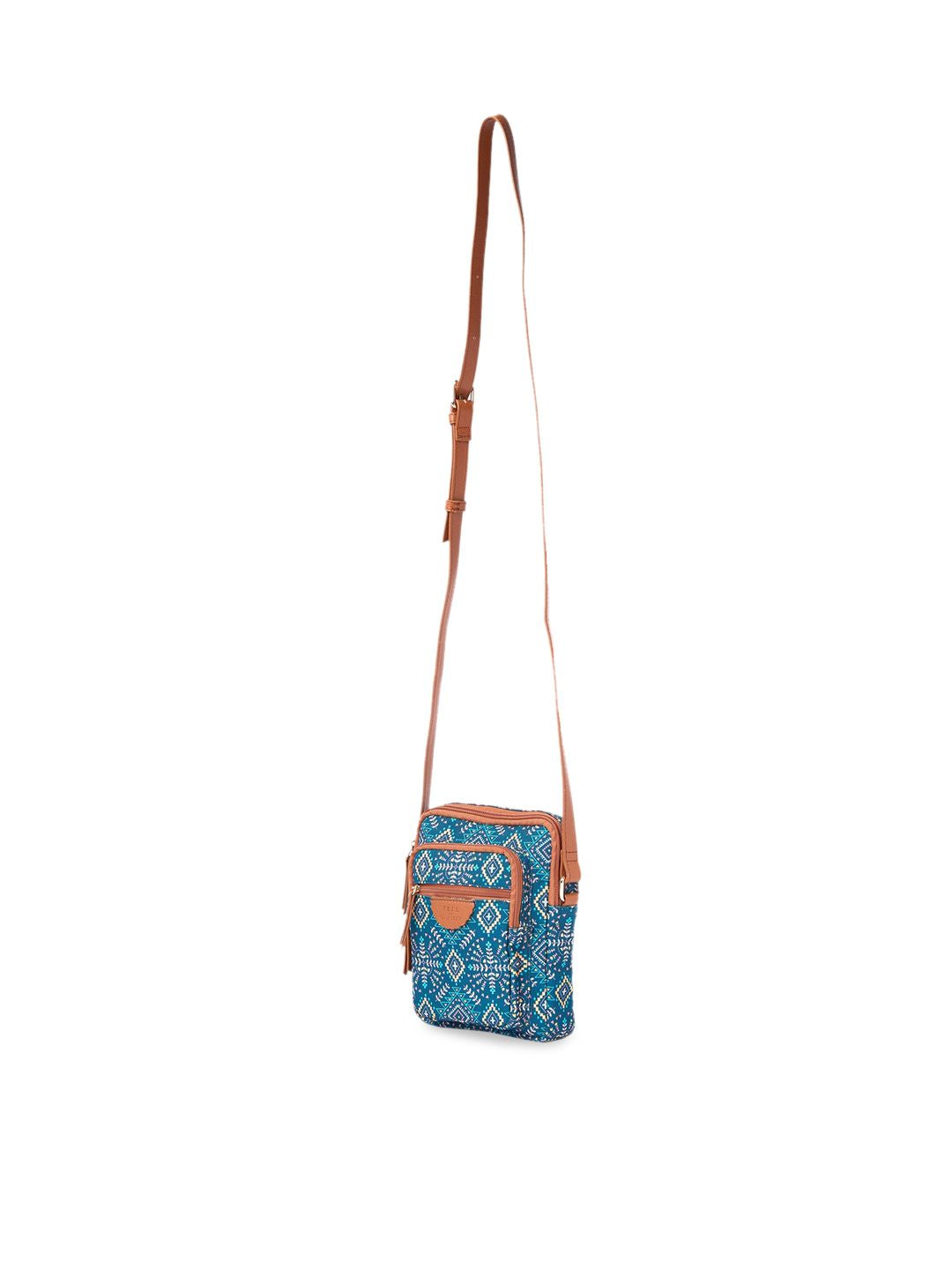 TEAL BY CHUMBAK Ethnic Motifs Printed Sling Bag