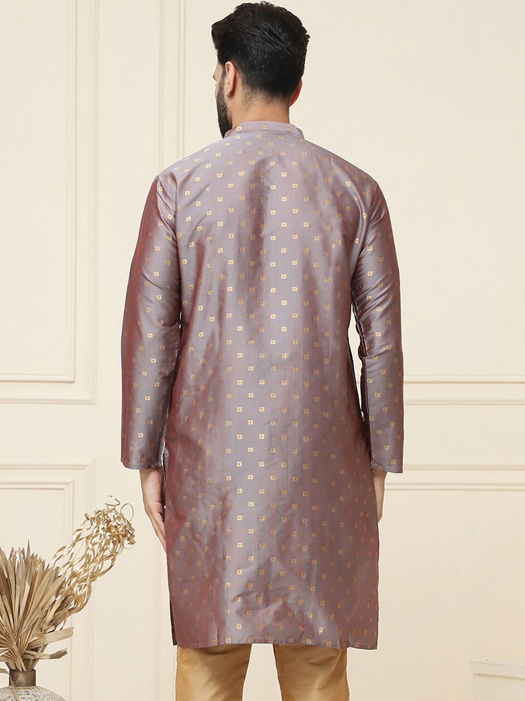 SOJANYA Kurta Kolar Mandarin Rekaan Tenun Geometrik