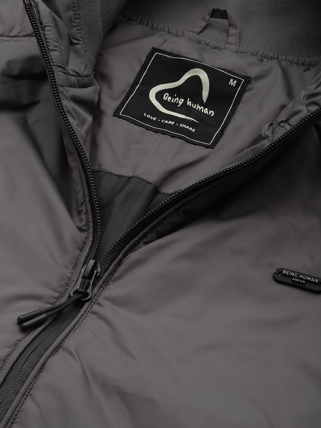 Being Human Padded Jacket with Ribbed Cuffs & Hem