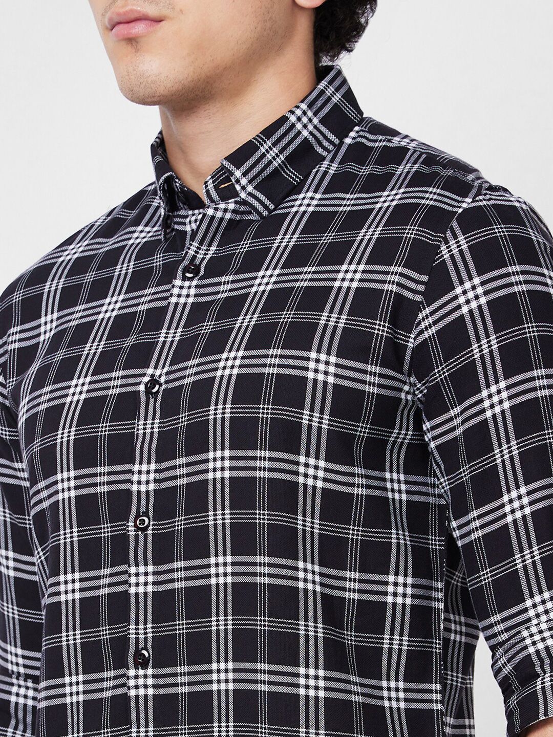 SPYKAR Tartan Checked Cotton Opaque Casual Shirt