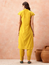 all about you Pathani Style Pure Cotton Extended Sleeve Kurta with Smock Cuffed Salwar