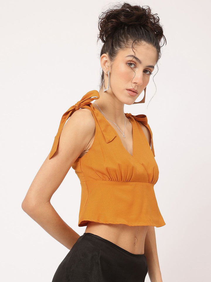 DressBerry Twist & Tie Wrap Crop Top
