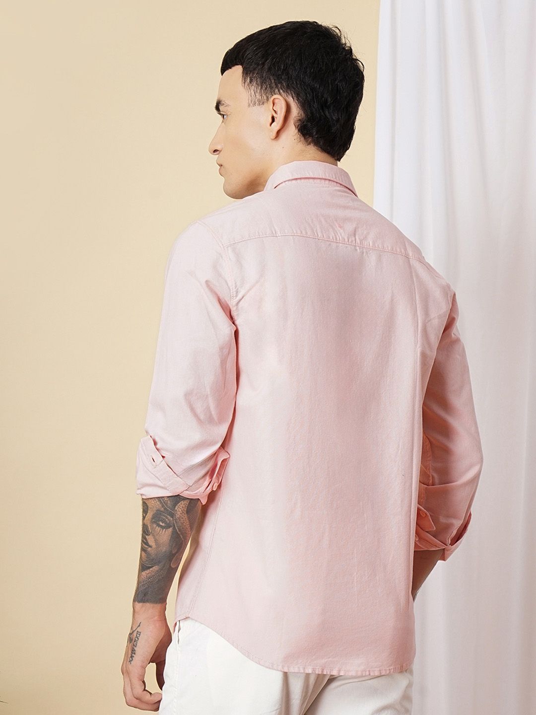 The Indian Garage Co Pure Cotton Horizontal Stripes Casual Shirt