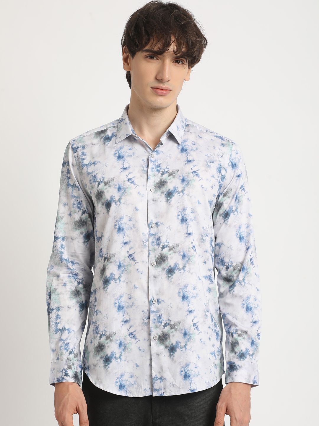THE BEAR HOUSE Men's Printed Slim Fit Casual Shirt