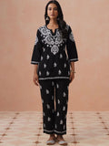 Rumah Chikankari Kurta Chikankari Biasa Wanita dengan Seluar
