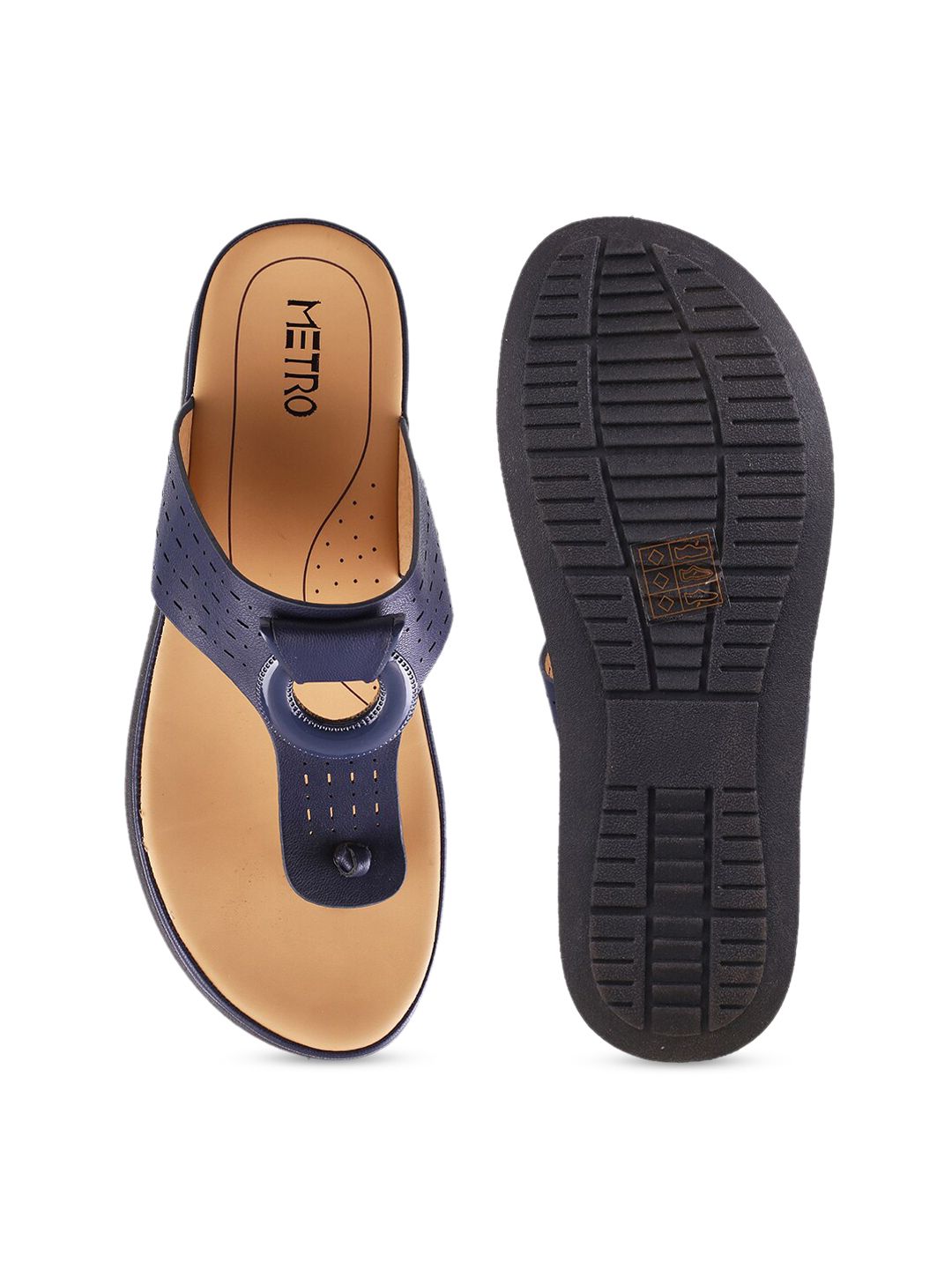 Metro Women Blue Solid Comfort Flats