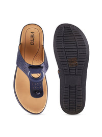 Metro Women Blue Solid Comfort Flats