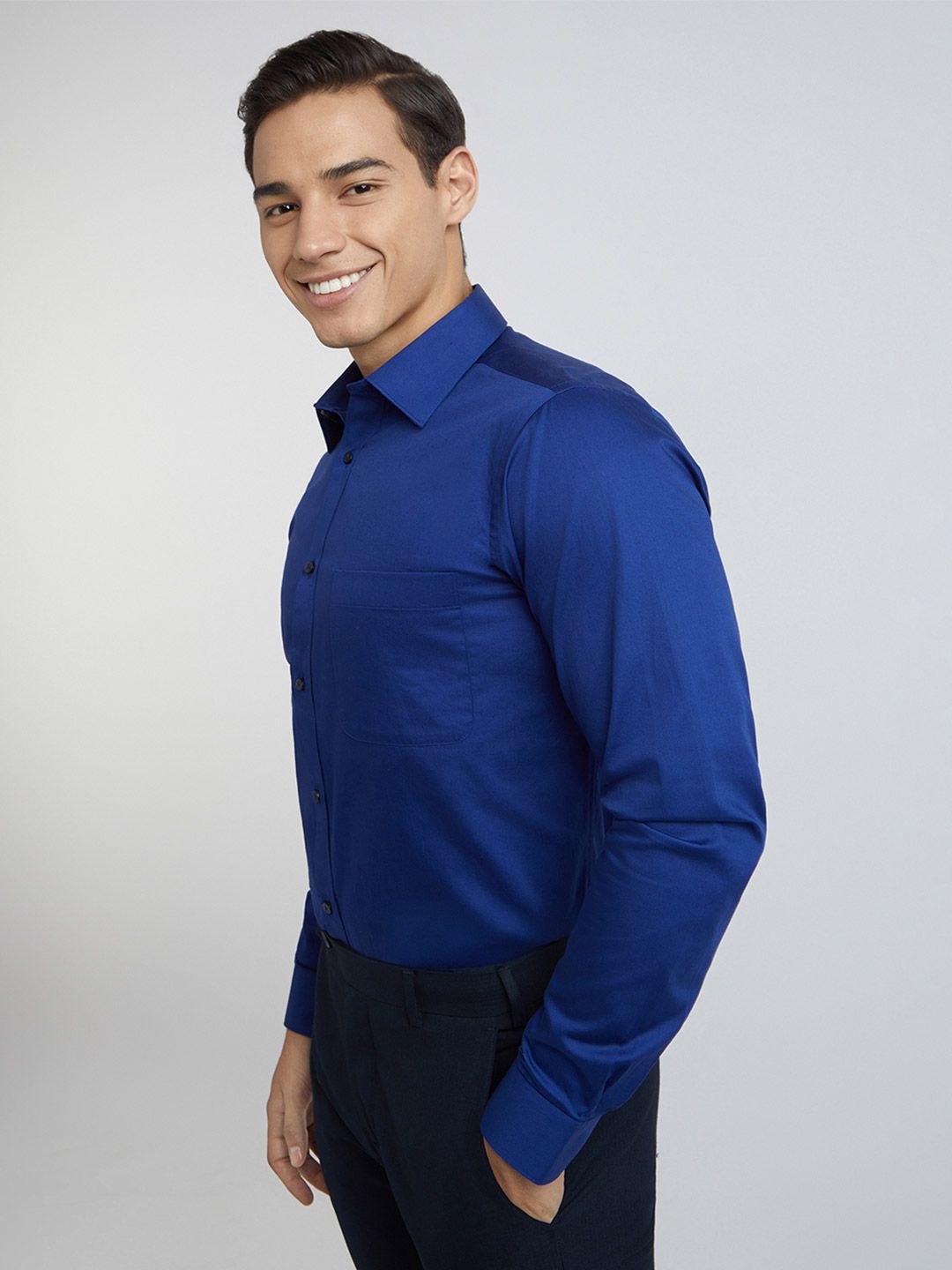 Raymond Men Pure Cotton Slim Fit Opaque Formal Shirt
