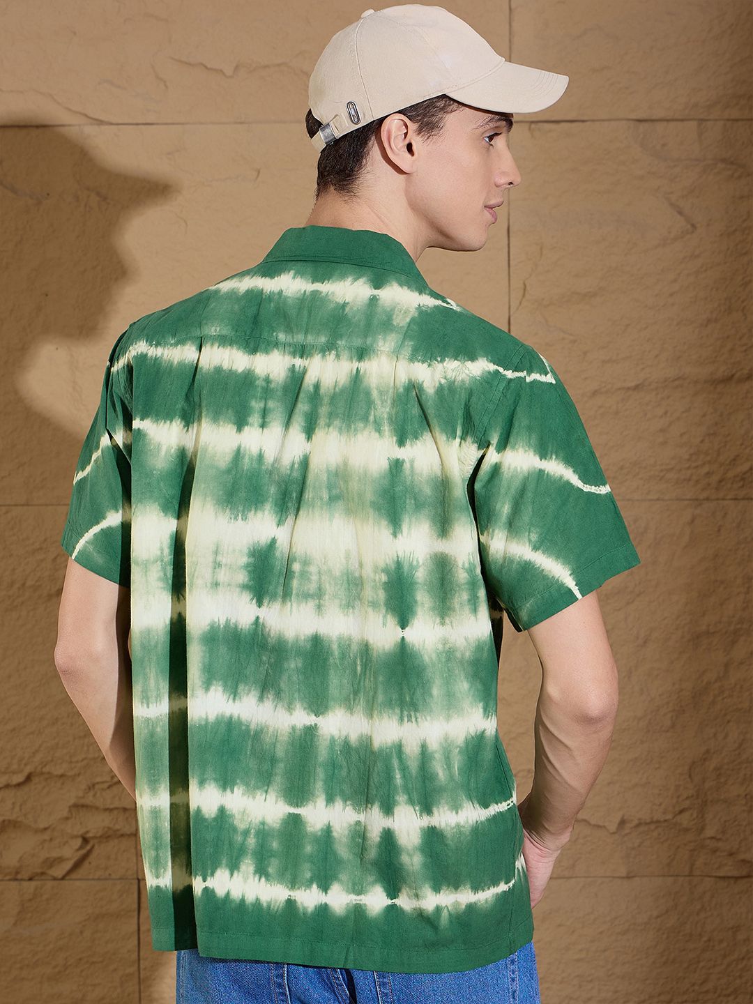 DENNISON Pure Cotton Tie & Dye Oversized Casual Shirt