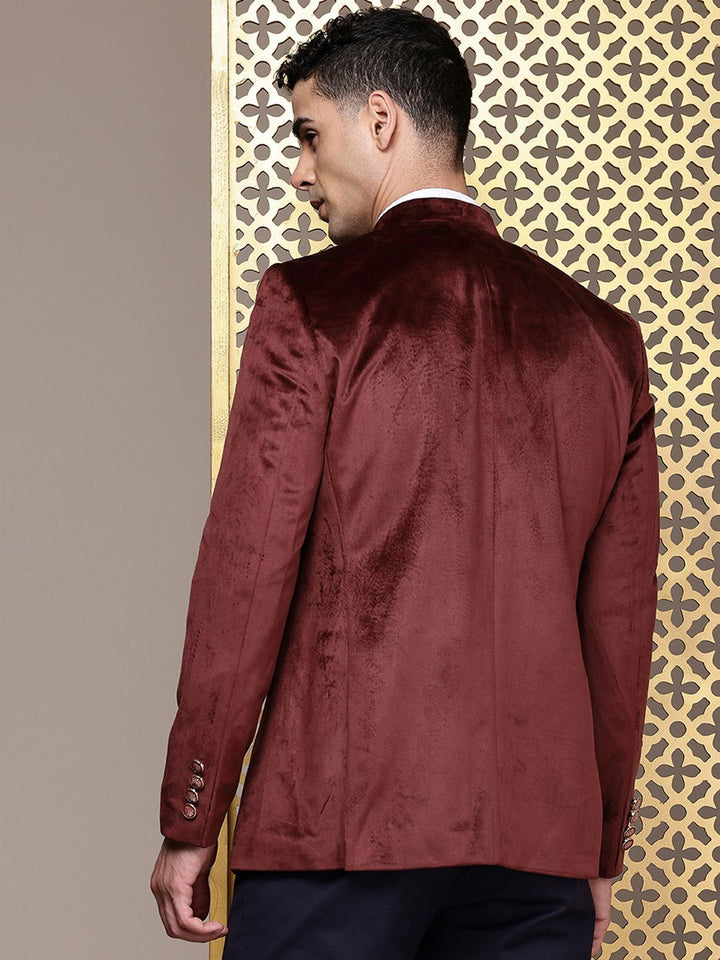House of Pataudi Velvet Finish Jashn Party Bandhgala Blazers