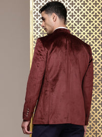 House of Pataudi Velvet Finish Jashn Party Bandhgala Blazers