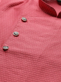 SOJANYA Men Pink Woven Design Straight Kurta