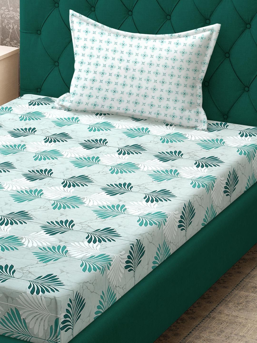 KLOTTHE Cadar Bujang Kapas Bunga Hijau