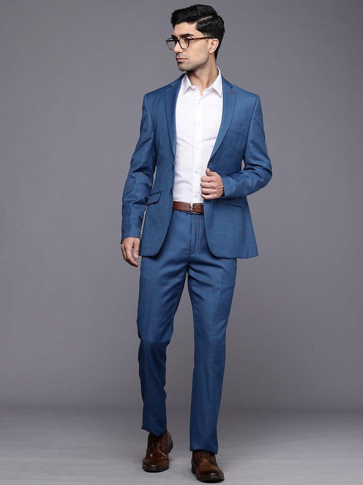Raymond Slim Fit Checked Notched Lapel Single-Breasted Formal 2 Piece Suits