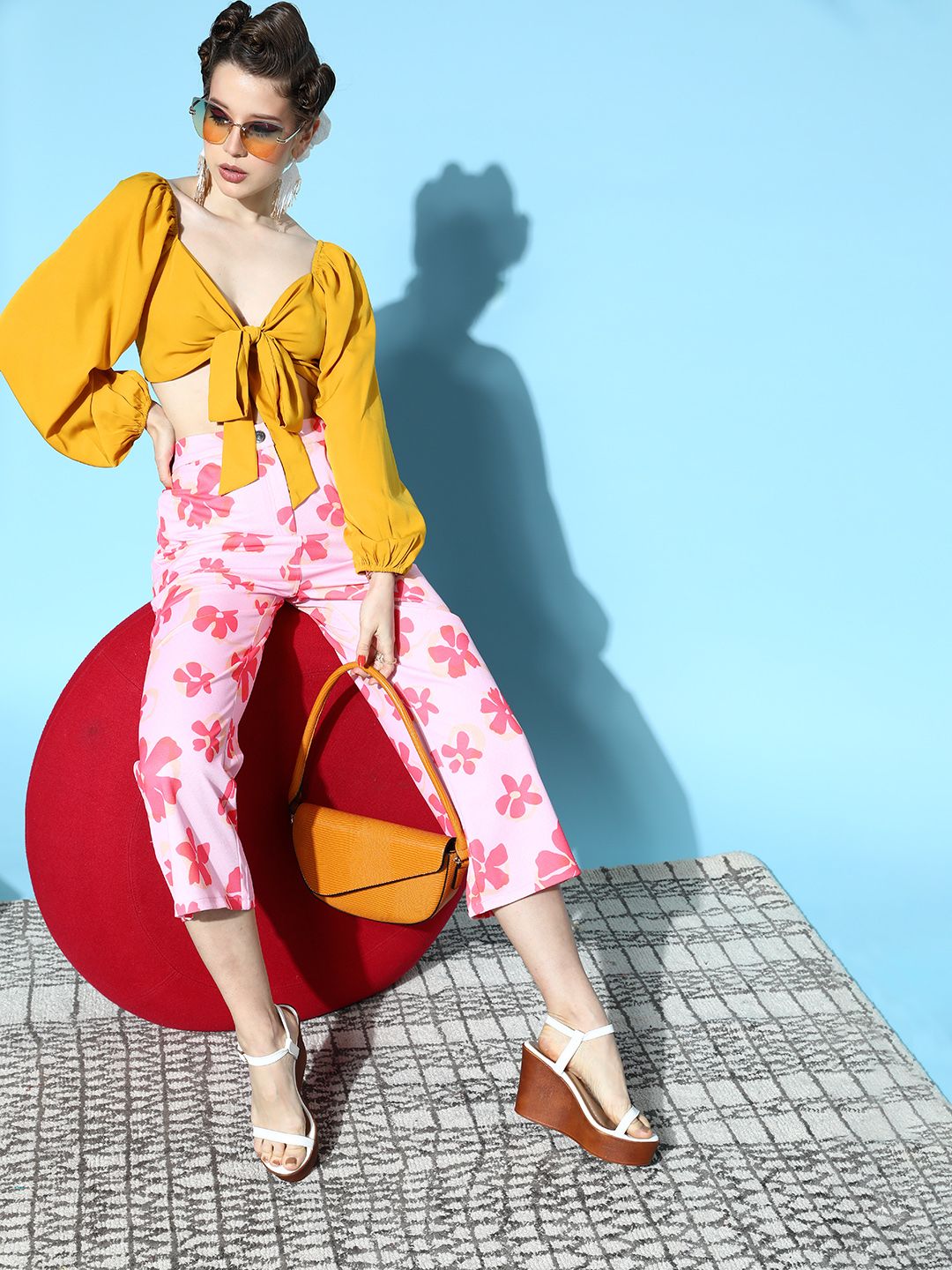 Berrylush Women Stylish Mustard Solid Wrap It Up Top