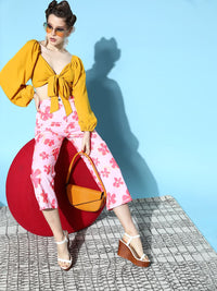 Berrylush Women Stylish Mustard Solid Wrap It Up Top