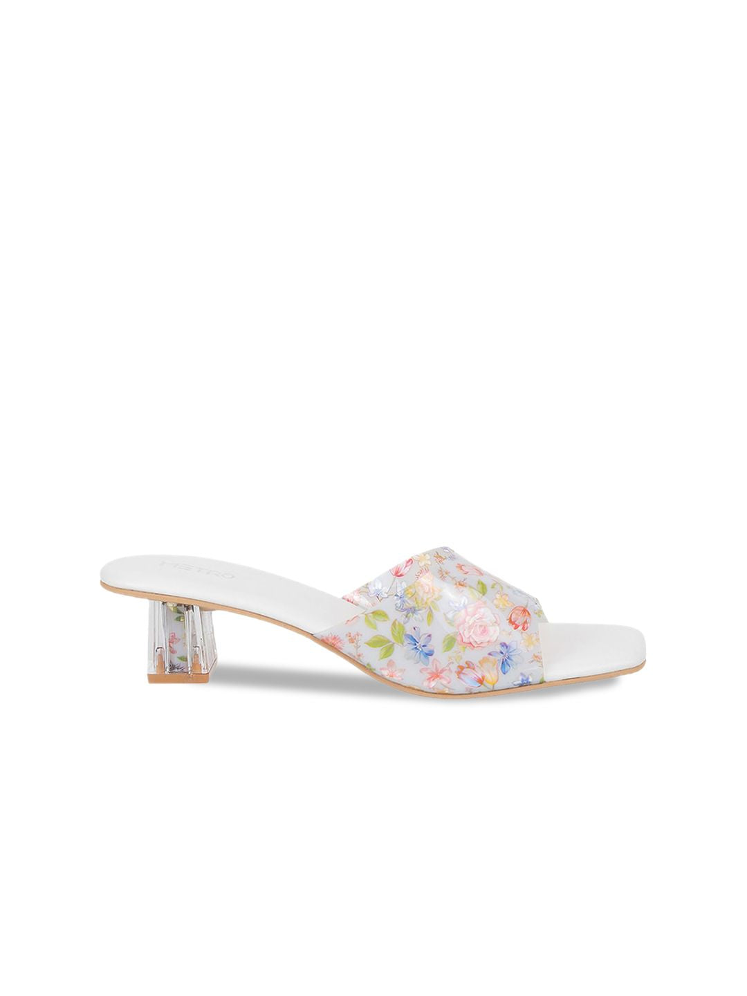 Metro Open Toe Printed Block Heels