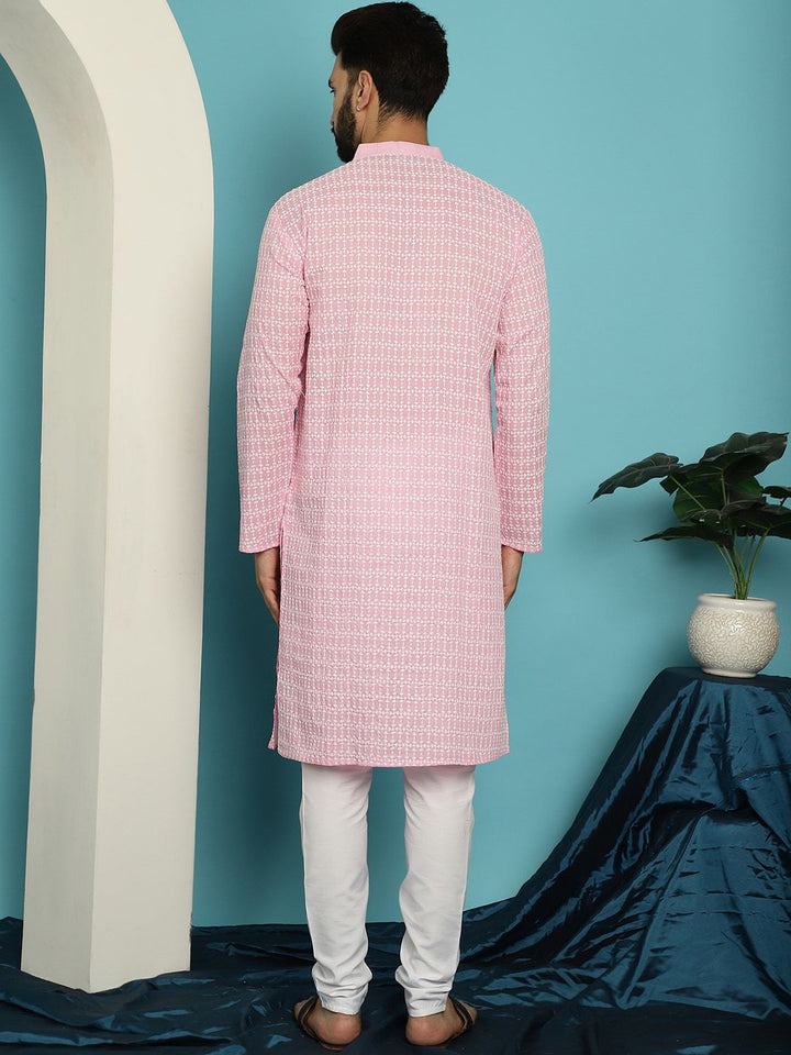 SOJANYA Kurta Pure Cotton Sulam dengan Set Pijama