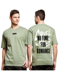 ADRO Men Typography Printed Raw Edge T-shirt