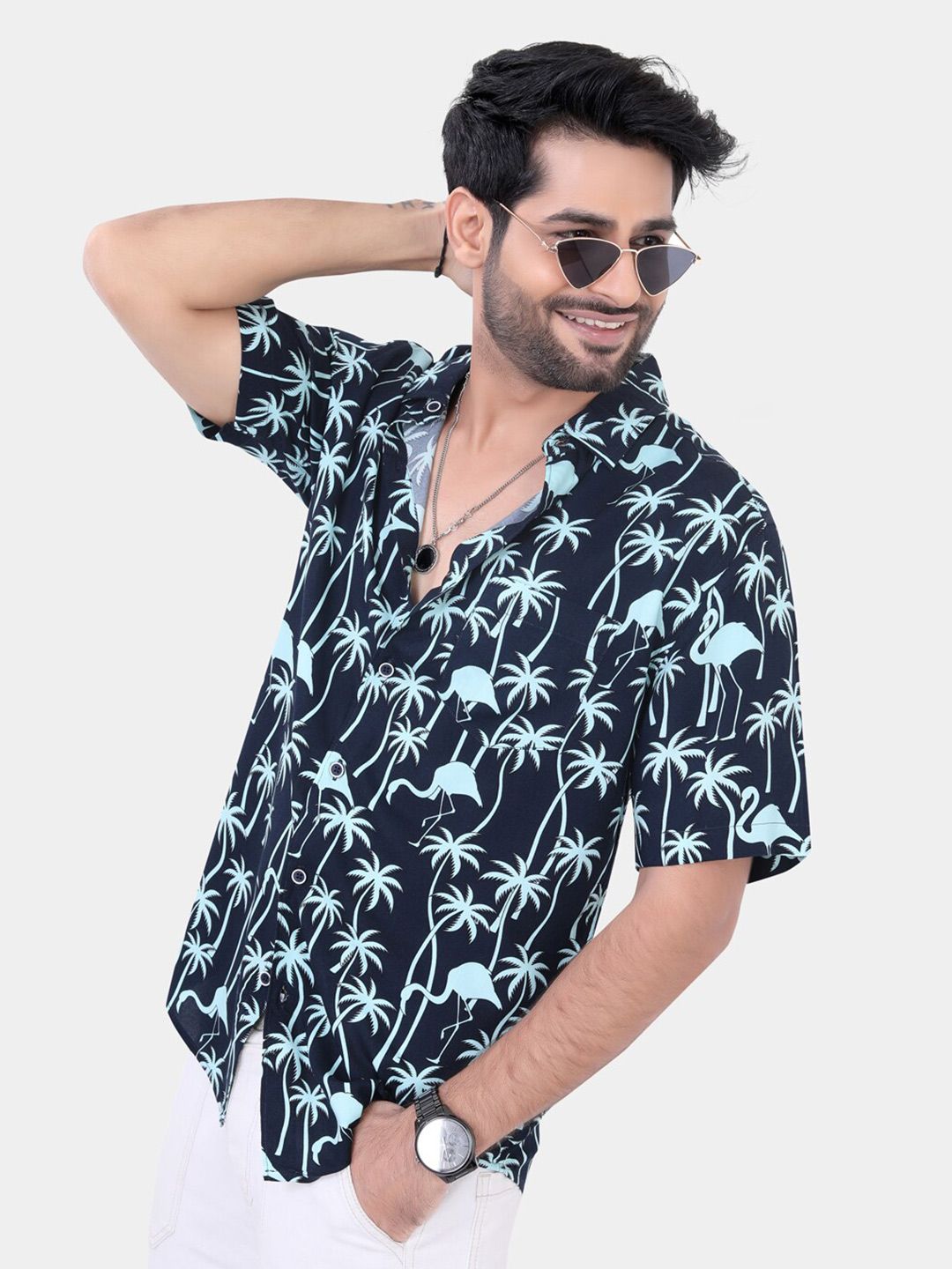 VASTRADO Classic Slim Fit Floral Printed Casual Shirt
