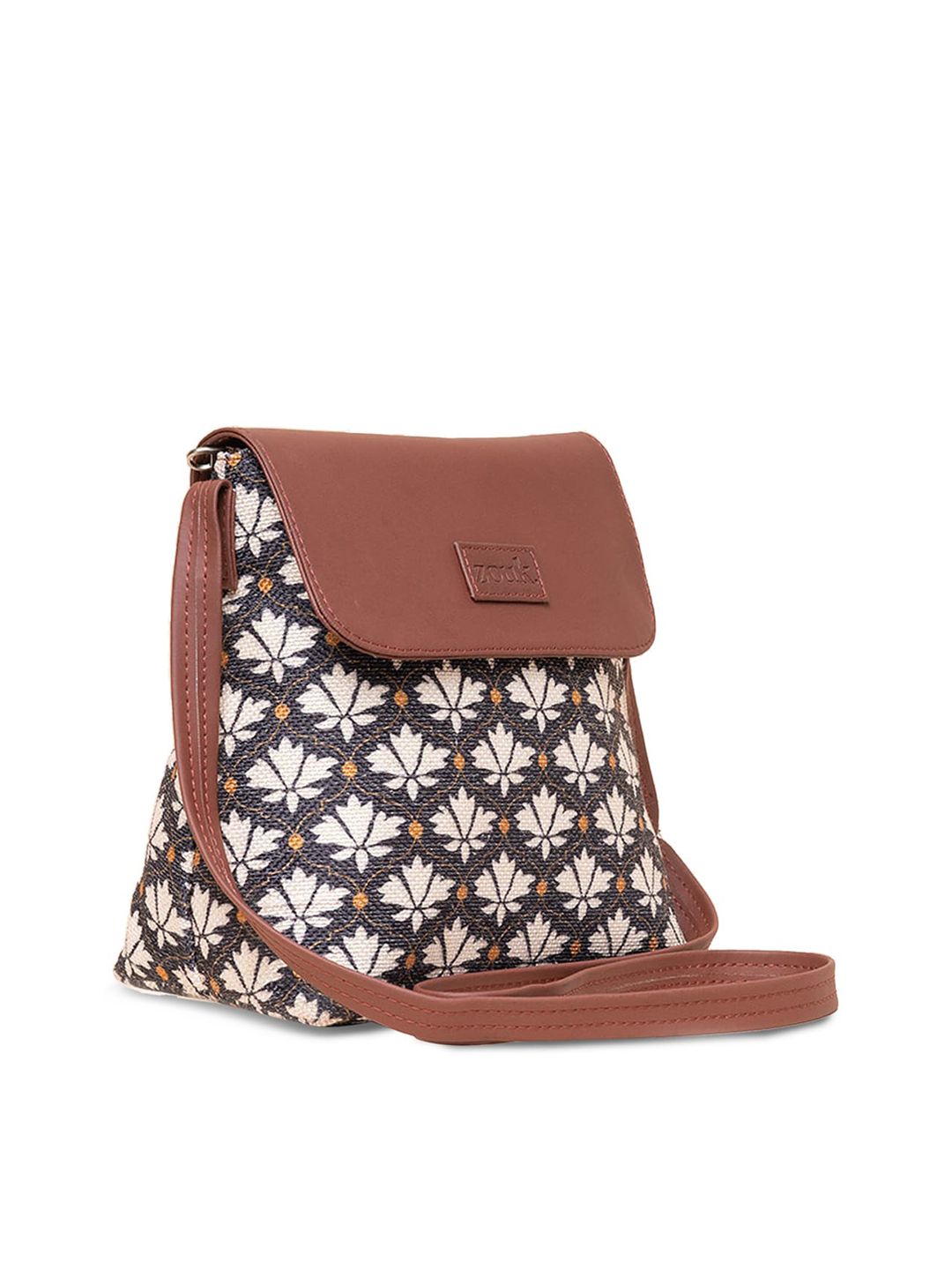 ZOUK Floral Printed Structured Sling Bag