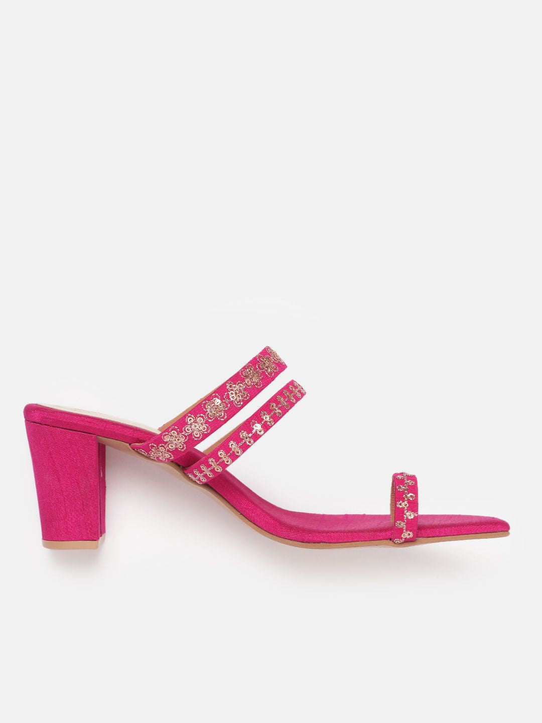 House of Pataudi Ethnic Embellished Block Heel