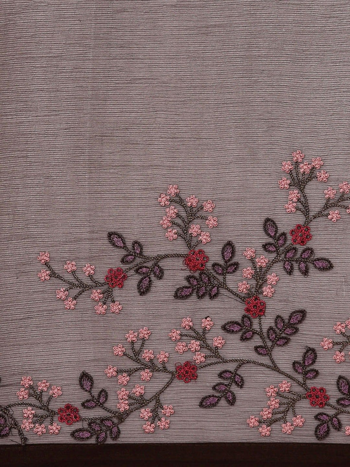 KALINI Floral Embroidered Pure Chiffon Saree