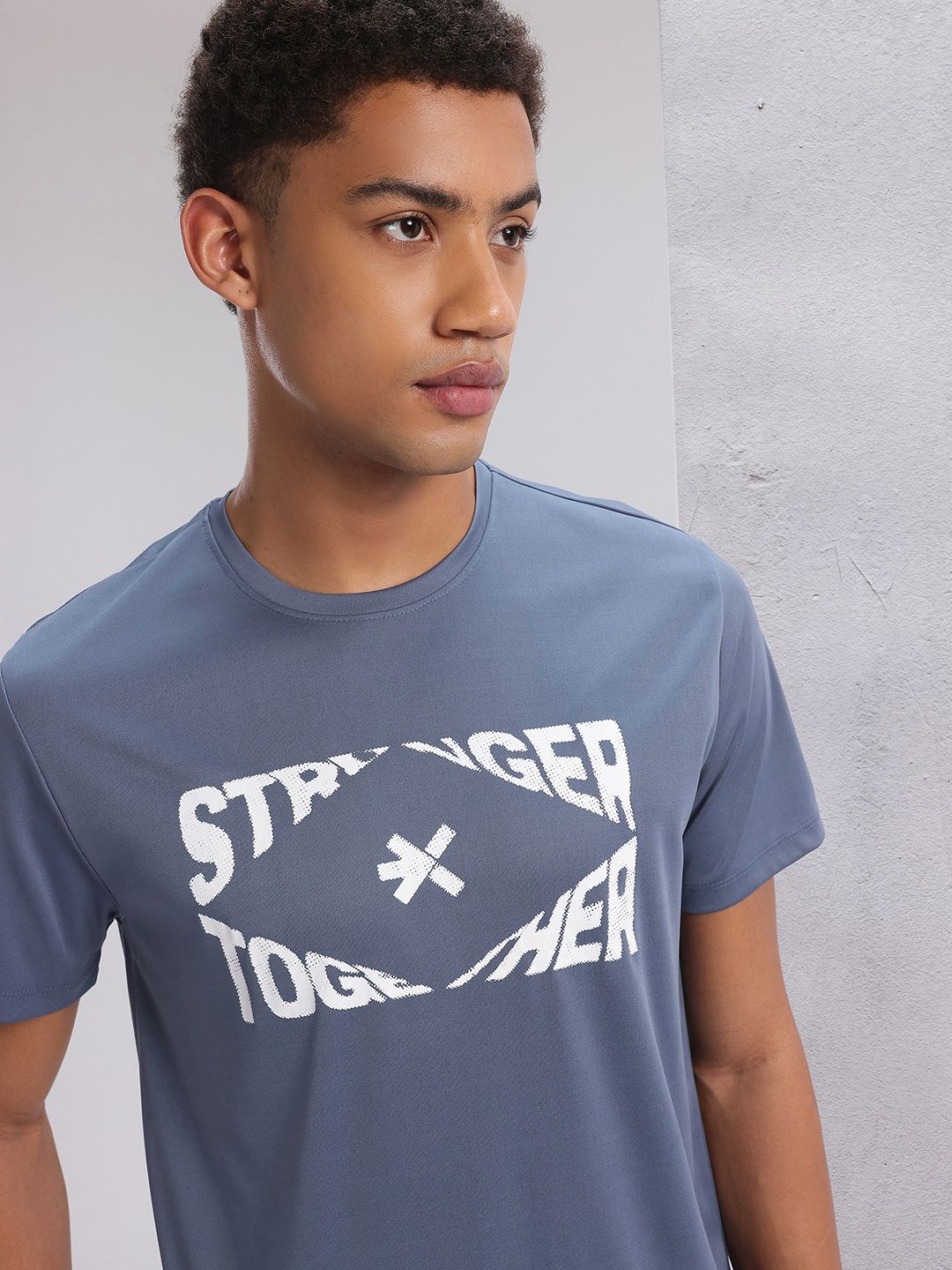 HRX by Hrithik Roshan Twin Collection Typography Print Rapid-Dry Training  T-shirt