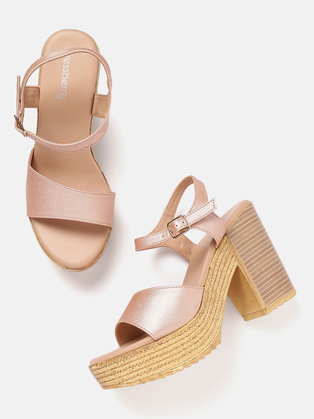 DressBerry Open Toe Block Heels