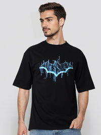 The Indian Garage Co Men Biker Printed Raw Edge Boxy T-shirt