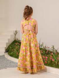 pspeaches Girls Printed Sequinned Ready to Wear Lehenga Choli With Dupatta