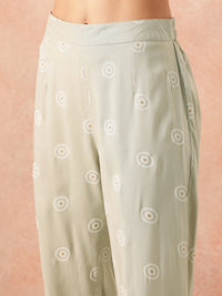 all about you Ethnic Motifs Printed Shirt Collar A-Line Kurta with Trousers