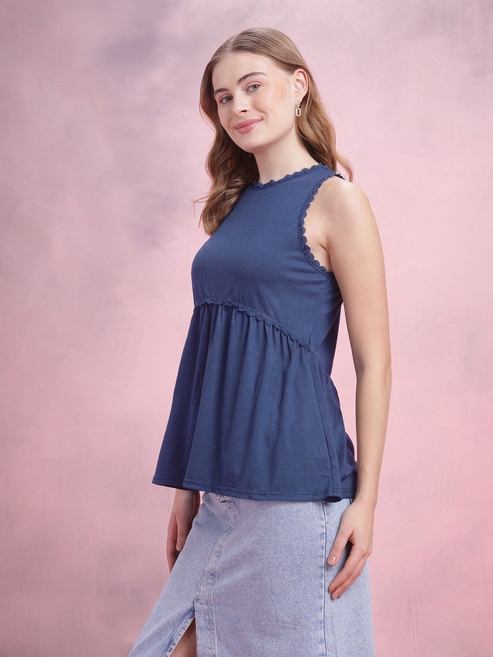 DressBerry Lace Inserts Detail A-Line Top