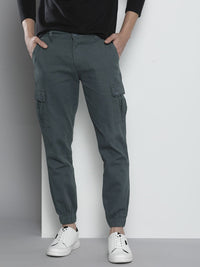 The Indian Garage Co Men Grey Slim Fit Cargos Trousers