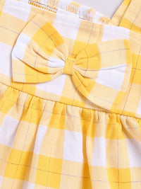 Moms Love Infant Girls Cotton Checked Fit & Flare Dress