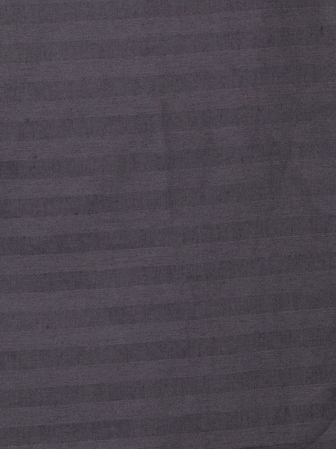 HOSTA HOMES Grey Striped 300 TC Cotton 1 King Bedsheet with 2 Pillow Covers