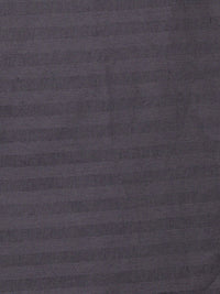 HOSTA HOMES Grey Striped 300 TC Cotton 1 King Bedsheet with 2 Pillow Covers