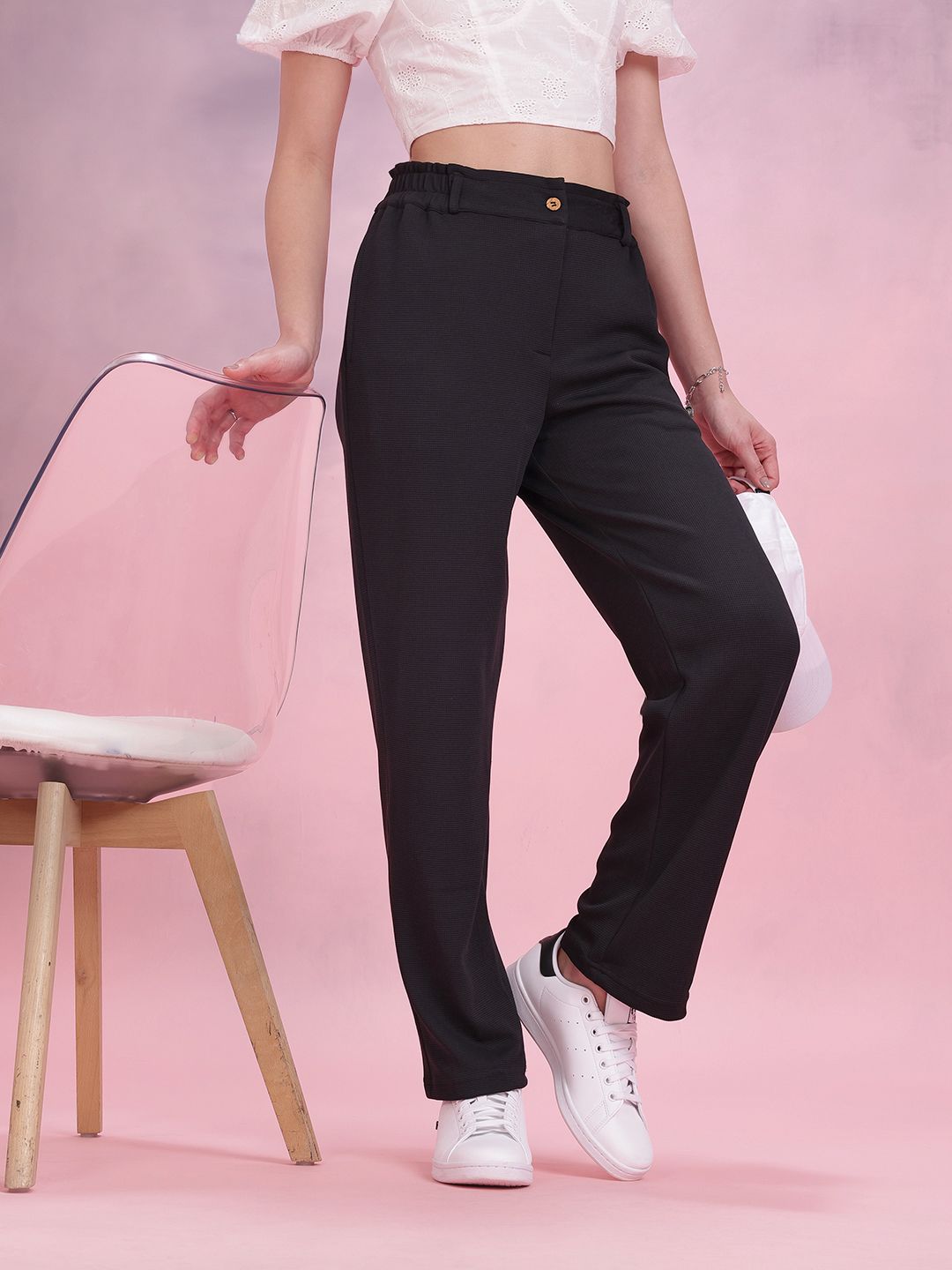 DressBerry Women Textured Trousers
